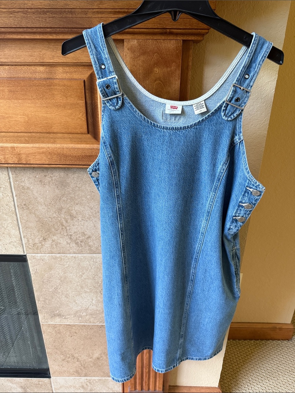Levi's Blue Denim Pinafore Jumper Dress